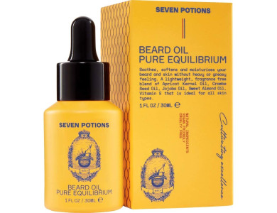 Seven Potions Premium Beard Oil for Men, for Healthy & Soft Genes, Cruelty-free, Vegan - Pure Equilibrium 30ml