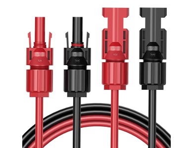MC4 Solar Extension Cable, 6 mm2 for Solar Panels, Set of 2 * 5m (Red/ Black)