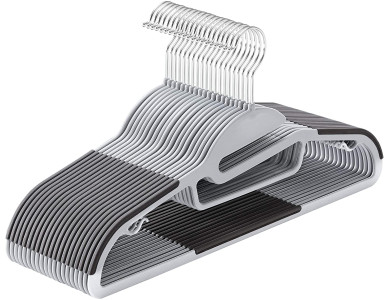 Songmics Coat Hangers S-Shaped Set of 20pcs, Heavy-Duty & Non-Slip, Grey