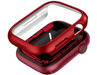 Spigen Apple Watch 7 (45mm) Thin Fit Case, Metallic Red