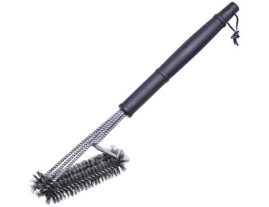 Steuber Culinario BBQ Three-Sided Grill Brush 45°, Cleaning Brush 46.5cm with Tilt for Barbeque, made of Stainless Steel