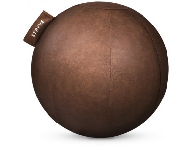 Stryve Active Sitting Ball 65cm, Εργονομική Μπάλα Καθίσματος & Γυμναστικής Αντιολισθητική Επιφάνεια Vegan Leather, Natural Brown