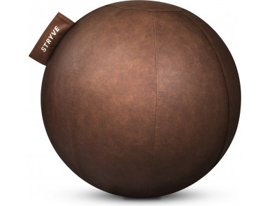 Stryve Active Sitting Ball 70cm, Non Slip Surface Vegan Leather, Natural Brown