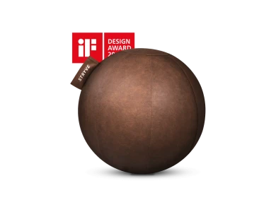 Stryve Active Sitting Ball 70cm, Non Slip Surface Vegan Leather, Natural Brown