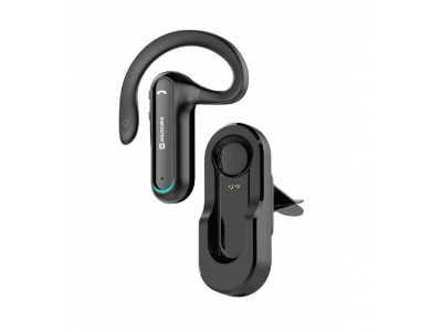 Swissten Dock Earpiece, Bluetooth Headset, In-ear Handsfree Ακουστικό με Βάση Μαγνητικής Φόρτισης, Black