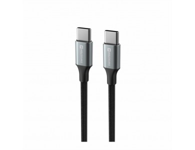 Swissten Durable Textile II USB-C σε USB-C Καλώδιο 1.5μ. με Νάυλον ύφανση, Black