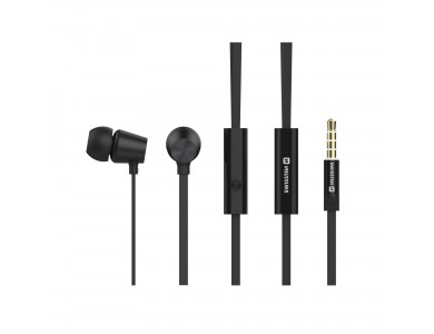 Swissten Dynamic YS500 Stereo Earbuds, in-ear Hands Free Ακουστικά με Μικρόφωνο & Multifunction Πλήκτρο, Black