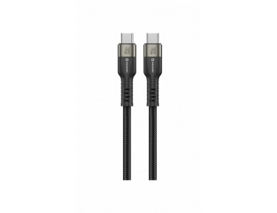 Swissten USB4.0 Καλώδιο USB-C σε USB-C 1.5μ. 240W / 40Gbps, USB 4.0, 8K@60Hz με Νάυλον Ύφανση, Black