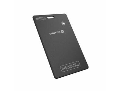 Swissten Ultra Slim Find Card Smart Locator, Apple Find My Tracker Επαναφορτιζόμενο, Black