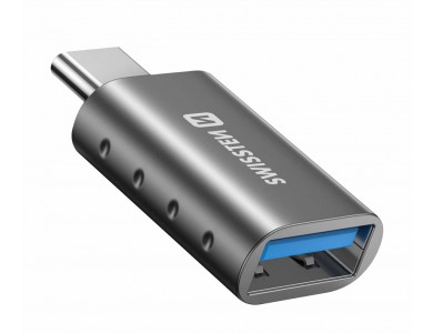 Swissten USB-C to USB 3.0 Female Adapter, OTG Adapter USB-A Female to USB-C Male, Silver