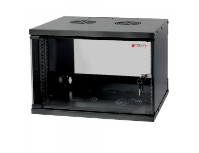 Techly 19" 6U D320 Wall Mounted Rack Cabinet 6U 50x32x35cm, Black