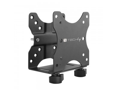 Techly Bracket for Mini PC Support Base Intel NUC, Mac Mini, Thin PC etc. on VESA Monitor Mount, Desk etc., Adjustable Width