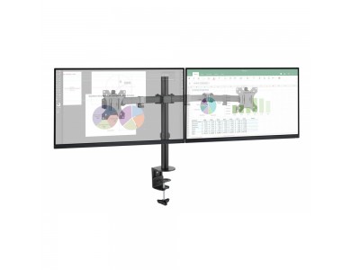 Techly Dual Arm Desk Mount with Clamp, Βάση για 2 Οθόνες 13”-32”, έως 16kg