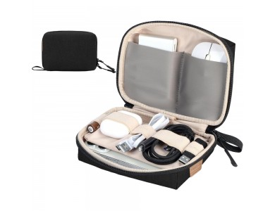 Techly Organizer/Travel Case for Carrying Gadgets and Electronics, Black