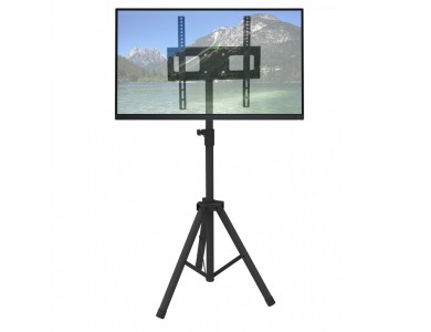 Techly TV Floor Tripod Stand, Floor TV Stand with Tripod 17"-60" and 35kg, Black