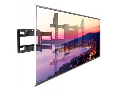 Techly TV Mount, Ultra Slim Επικλινόμενη Βάση με διπλό Βραχίονα για TV 65”-110” Full-Motion, έως 120kg