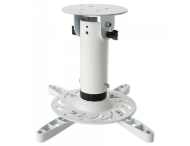 Techly Βάση Οροφής για Projector Έως 15kg, Universal, Περιστρεφόμενη 360° & Επικλινής 30°, White