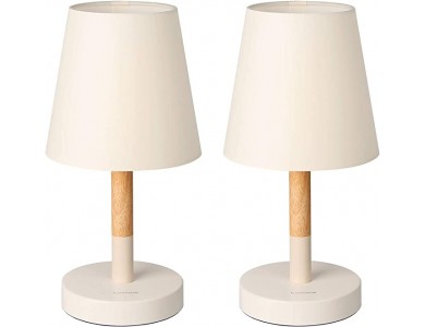 Tomons Bedside Lamp LED,  Nordic Style, 2 Pieces Set, Beige
