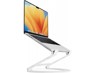 Twelve South Curve Flex Stand/ Aluminum Ergonomic Stand With Adjustable Angle & Height For Laptop / Macbook 10-17", White