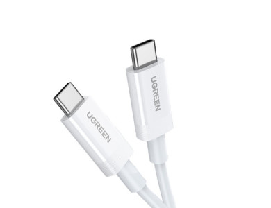 Ugreen USB-C to USB-C 0.8m Thunderbolt 3.0 Cable 100W / 40Gbps, USB 4.0, 8K@60Hz - 40113, White