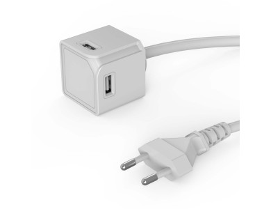 Allocacoc PowerCube | USBcube Extended Socket Charger 4xUSB-A Ports & 1.5m. Cable, White
