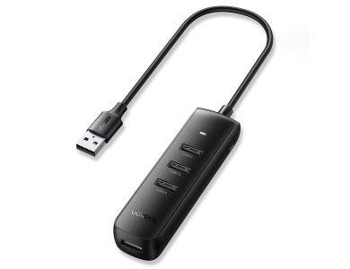 Ugreen Slim USB 3.0, 4 Port Data Hub, 0.25m cable, Black