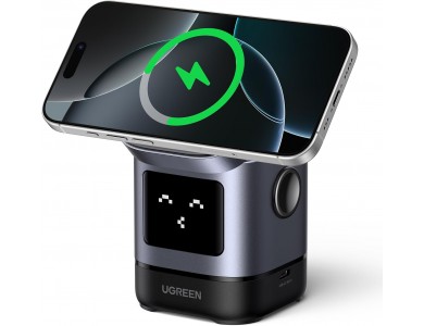 Ugreen Uno Qi2 MagSafe Charger Stand, Ασύρματος Μαγνητικός Φορτιστής iPhone / AirPods, Black