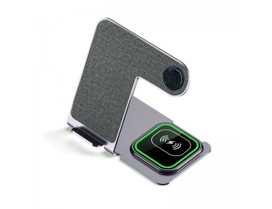 Veger Y9 3-in-1 Qi Pad Wireless Charging Station, Βάση Ασύρματης Φόρτισης 20W για Smartphone / Apple Watch / Airpods - Γκρι