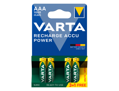 Varta AAA Επαναφορτιζόμενες Μπαταρίες 1000mAh Ni-MH Ready To Use 4 Τεμ