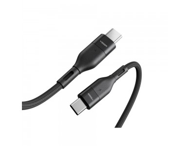 Veger CC01 USB-C σε USB-C Καλώδιο 1.2μ. με Νάυλον ύφανση και Επαφές Αλουμινίου Υποστήριξη PD3.0/QC4.0/FCP & 3A / 60W, Μαύρο