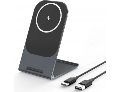 Veger Y56 Magnetic Stand, MagSafe Wireless Magnetic Charger for iPhone 12 / 13 / 14 Series, Black