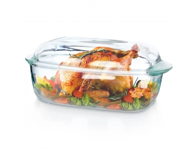 Vilde Casserole Dish 2-in-1, Πυρίμαχο Σκεύος Γυάλινο με Καπάκι 3.5L + 1.5L