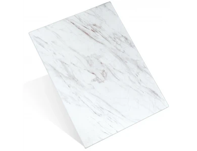 Vilde Chopping Board, Επιφάνεια Κοπής Γυάλινη Λευκή 40x30cm, Marble White