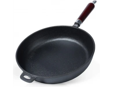 Vilde Premium Cast Iron Skillet 28cm, Τηγάνι από Μαντέμι με Ξύλινη Λαβή