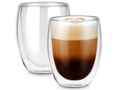 Vilde Premium Double Walled Glass, Φλυτζάνια για Cappuccino / Latte Macchiato σετ των 2τμχ 370ml από Διπλό Βοριοπυριτικό Γυαλί