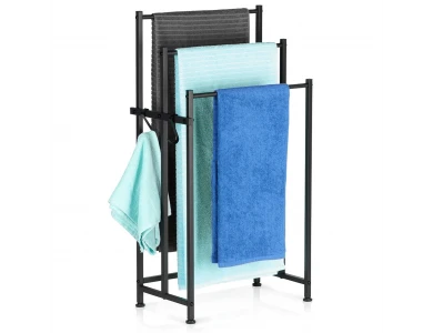 Vilde Towel Stand, Τριπλή Κρεμάστρα Μπάνιου για Πετσέτες 45x25x84cm Μεταλλική, Μαύρη