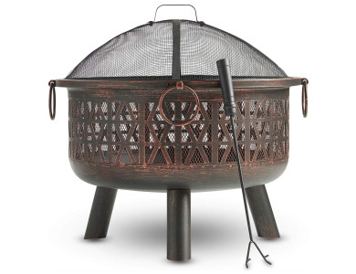 VonHaus Geo Fire Pit Επιτραπέζιο Τζάκι Εξωτερικού Χώρου, με Τσιμπίδα - 17/026