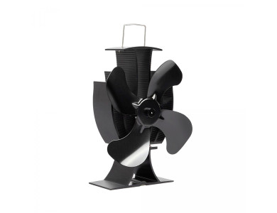 VonHaus Stove Fan, Ανεμιστήρας Τζακιού, Αλουμινίου, 4 Λεπίδες, Eco-Friendly, Μαύρος - 2500460