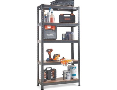 VonHaus Heavy Duty 5 Shelves Racking 150cm x 75cm x 30cm, 875kg load capacity (175kg/shelf) - 15/371