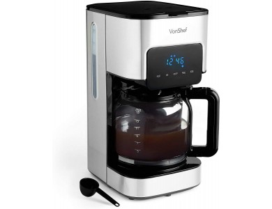 VonShef Filter Coffee Machine, 1.5L, Timer & LCD Display