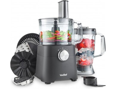 VonShef Food Processor 750W & 2lt capacity, Comes with blender and accessories