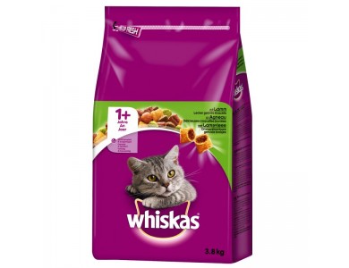 Whiskas 1+ Lamb Ξηρά Τροφή για Ενήλικες Γάτες με Αρνί 3.8kg