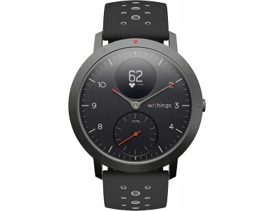 Withings Steel HR Sport Hybrid Smartwatch 40mm, Activity Fitness Heart Rate Sleep Monitor, GPS, Waterproof 50m, Black