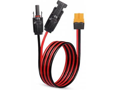 MC4 to XT60 Solar Cable, for wiring Solar Panels to Power Station, 60cm (Red/ Black)