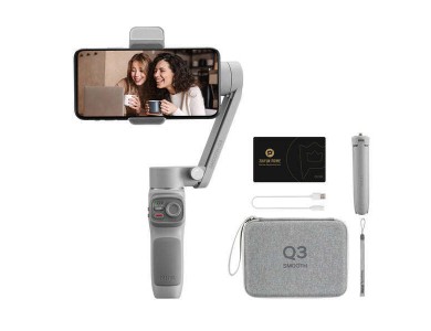 Zhiyun Smooth Q3 Gimbal for Smartphone with 3 Axis Stabilizer & 15 Hours of Function, Grey