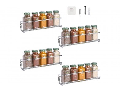 AJ 4-Tier Spice Rack, Ράφι Μπαχαρικών & Βοτάνων, Σετ των 4, Silver - ΑΝΟΙΓΜΕΝΗ ΣΥΣΚΕΥΑΣΙΑ