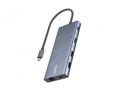 Anker 565 11-in-1 USB-C Data Hub Docking Station Διπλής Οθόνης HDMI + DisplayPort + 10Gbps USB-C & USB-A + 2*USB-A 2.0 + Etherne