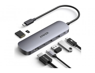 Anker Nano USB-C Hub 7-in-1 με HDMI 4K@60Hz, 2x USB-A, USB-C PD 85W & SD/microSD Card Reader