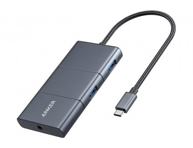 Anker PowerExpand 6-in-1 Type-C Hub 4K@60Hz HDMI + 2* 10Gbps USB-A 3.1 Gen2 + Micro SD/SD + Audio + 100W - ΑΝΟΙΓΜΕΝΗ ΣΥΣΚΕΥΑΣΙΑ