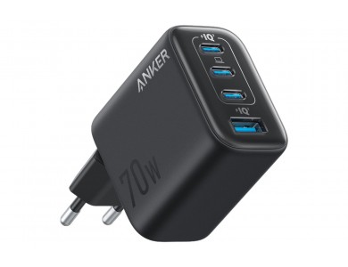 Anker Zolo Φορτιστής 70W Max 4 Θυρών (3x USB-C + USB-A) Power Delivery, Black